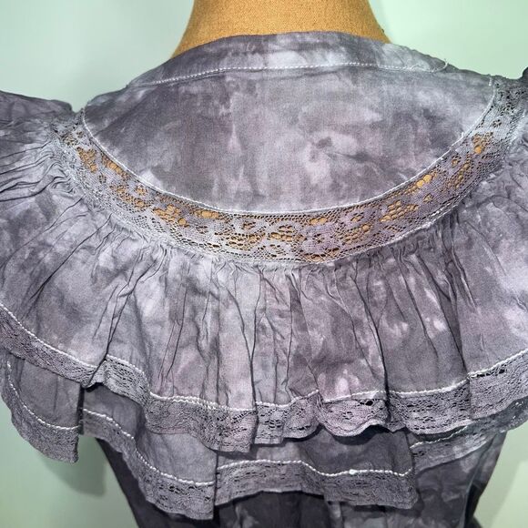 LoveShackFancy x Target, Charcoal Unique Tie Dyed Penelope Dress, Women’s XS - Picture 8 of 10